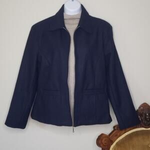 Angee Women's Wool Blend Academia Teacher Coat Size Medium Capsule Career Office